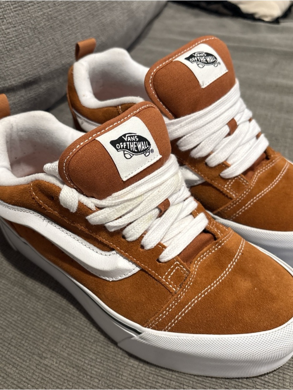 Vans knu skool stack women’s size 7.5 platform shoes rust orange color